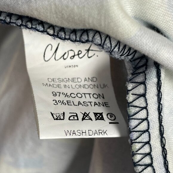 Closet London Floral Dress Retro Blue A-Line Zip Back Size 10 Sleeveless Cotton - Picture 11 of 11